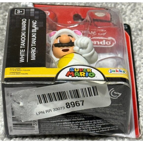 White Tanooki Mario World Of Nintendo Super Mario 2.5” Figure